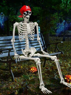 5.5 FT Life-Size Posable Skeleton for Halloween & Haunted House Decor